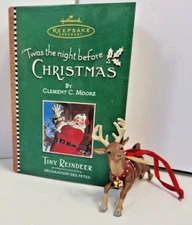HALLMARK KEEPSAKE 2001 'TWAS THE NIGHT BEFORE CHRISTMAS TINY REINDEER QRP4492