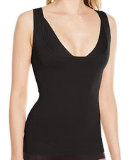 Women's Seamless Shaper Wear Your Own Bra with Posture Back Black Medium