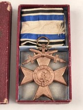 Bayern , Militär Verdienst Kreuz 3. Klasse mit Schwertern am Band, in Etui von W