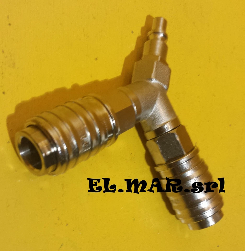 Raccordo doppio Innesto rapido a V 2 rubinetti compressore aria compressa