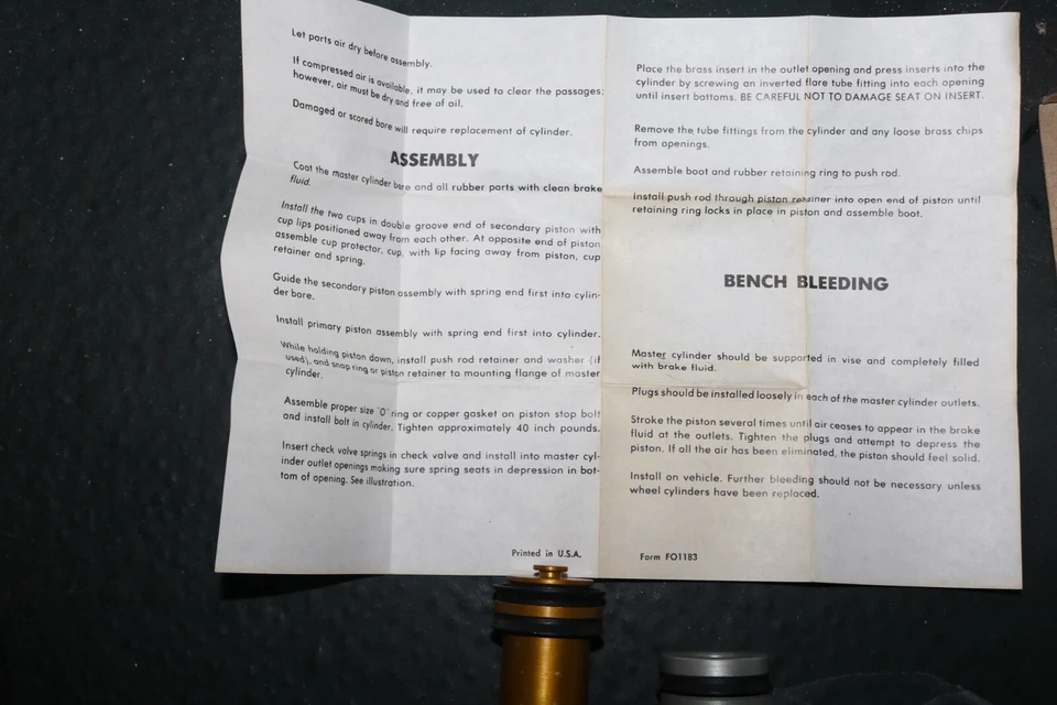 Nuevo de Lote Antiguo Mopar 3549078 Kit Cilindro Maestro 1972-1976 Dodge Truck Van D B 200 - 300 Foto 4 de 4