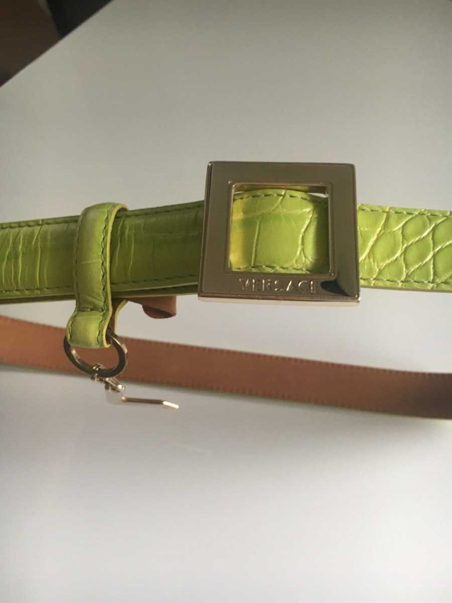 New Women's Designer Versace Beautiful Crocodile Leather Belt
