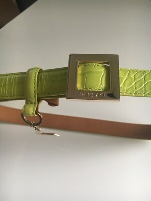 New Women's Designer Versace Beautiful Crocodile Leather Belt