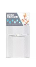 2 Sided Contoured Diaper Changing Pad with Easy to Clean Quilted Cover, White