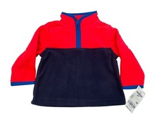 Oshkosh Bgosh Baby Fleece Half-Zip Pullover Red  Navy Size 6M - New