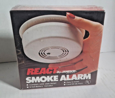 NOS! NIB! Vintage Brand New Sealed 1982 REACT SMOKE ALARM Model # RS-1