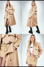 Kourtney Kardashian Barker Multiway Trench Coat Sand Uk 14 Brand New With Tags