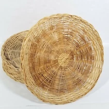 8 Assorted Natural Rattan Paper Plate Holders Wicker Picnic Tiki Party Camping