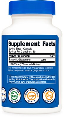 s-acetyl glutathione 100mg S-Acetyl L-Glutathione Capsules