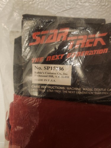 Star Trek The Next Generation Adult Uniform Costume Shirt Medium Burgundy 1995 - Picture 5 of 5