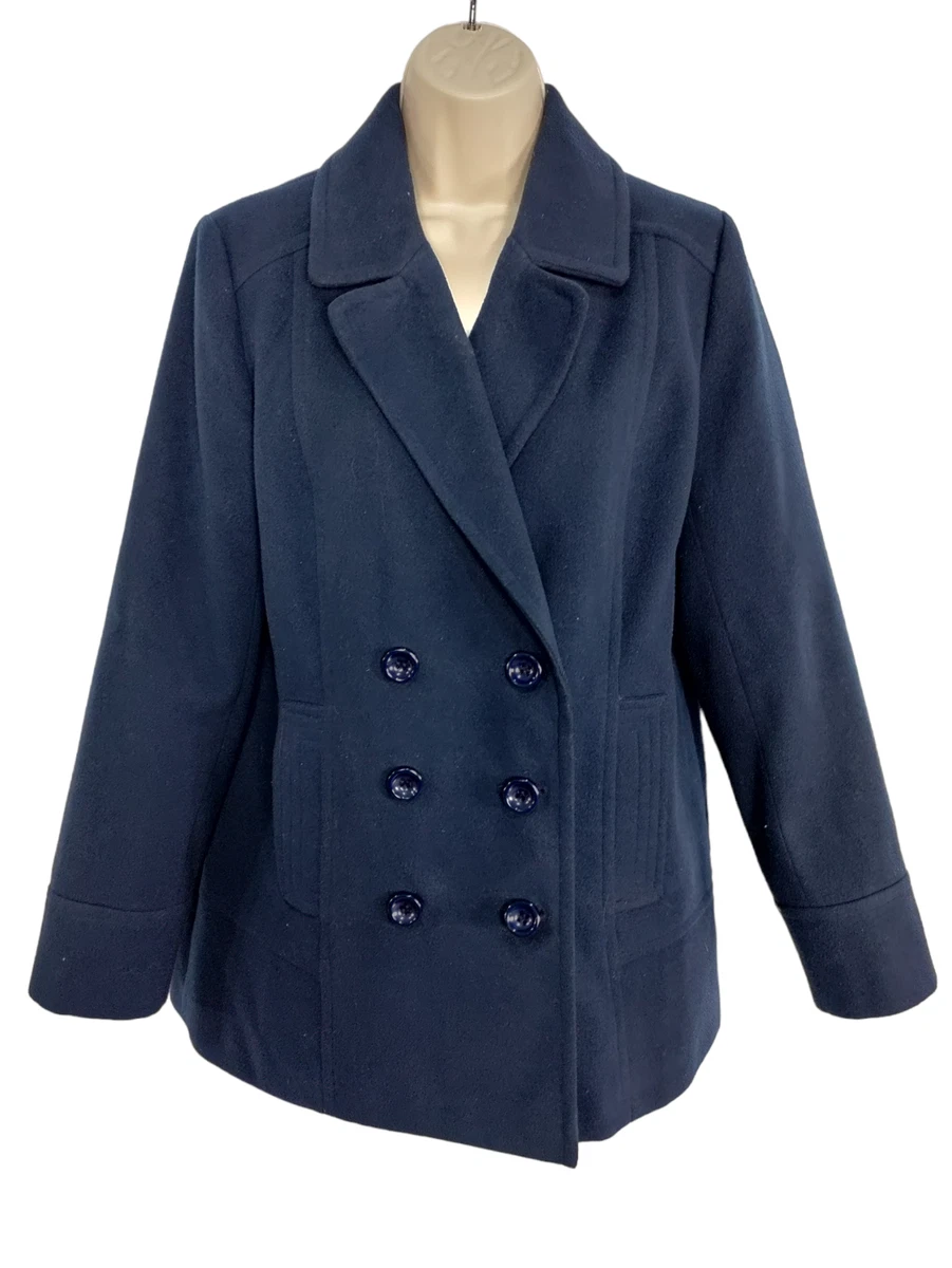 Faux top wool peacoat