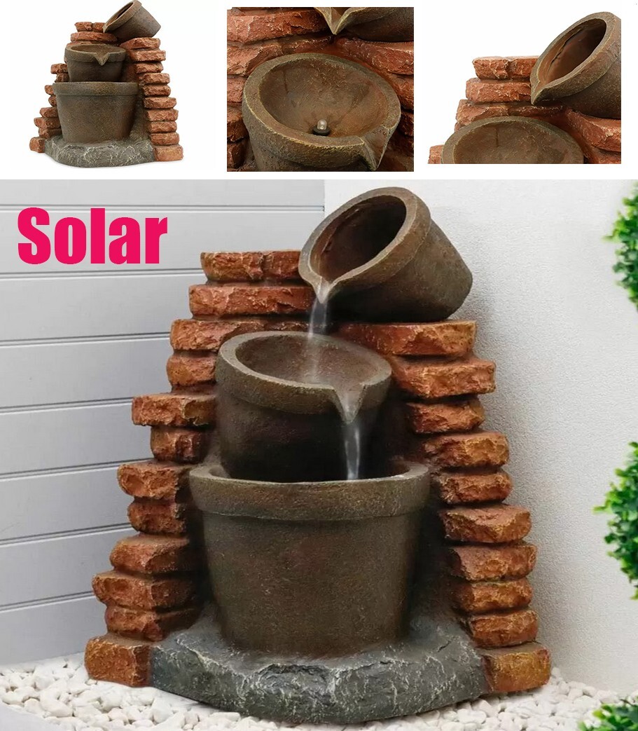 NEU Solarbetriebenes Garten Wasserspiel - Eckbrunnen