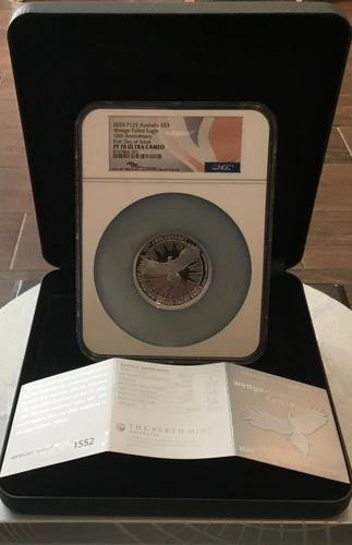 2024 Australia 3 oz Silver Wedge Tailed Eagle Proof FDOI NGC PF70 Mercanti Sig.!