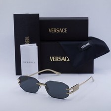 New VERSACE VE2274 100287 Gold/Dark Grey 58-13-140 Sunglasses