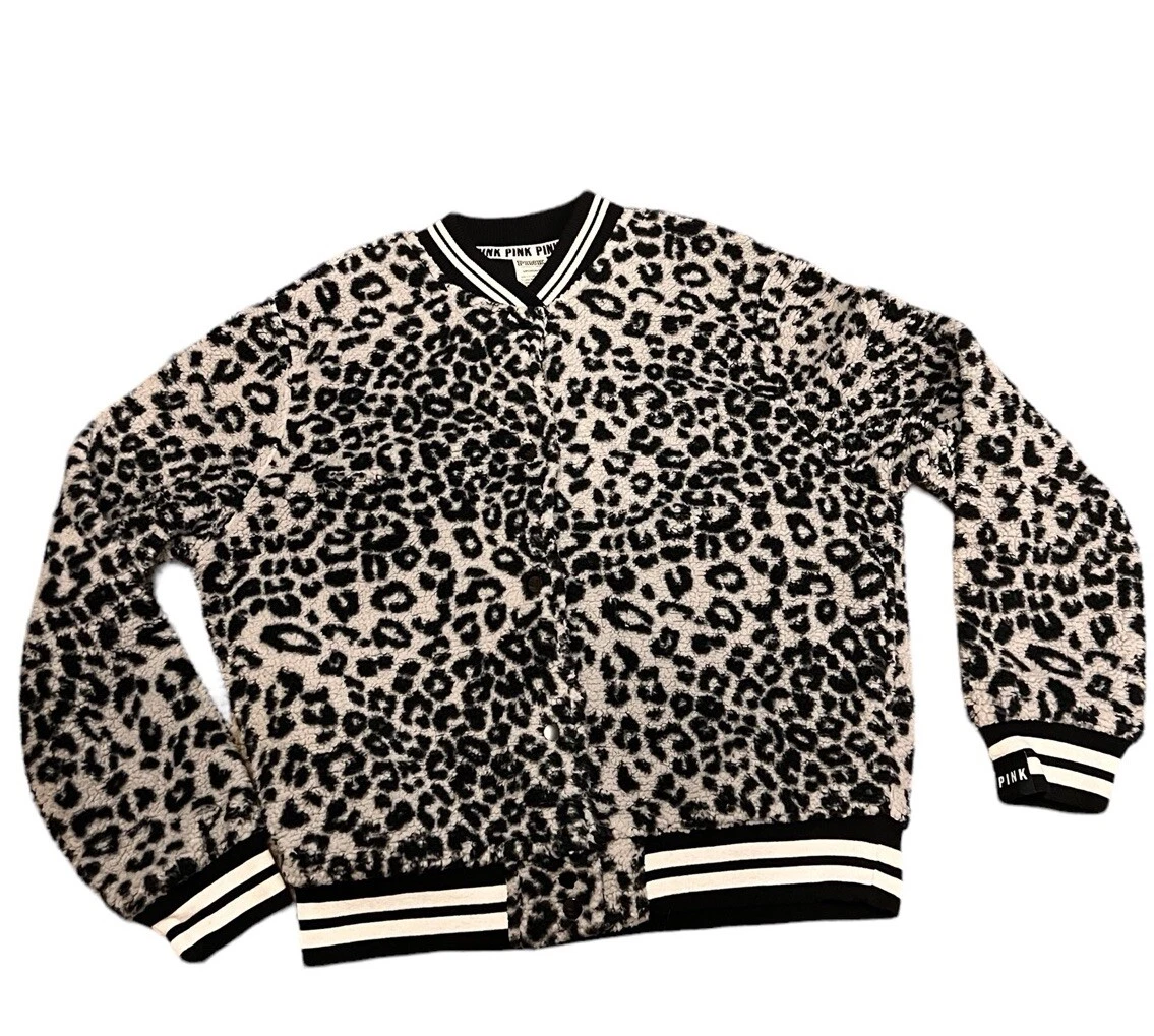 UNDERCOVER Giacca Sherpa Bomber Victorias Secret Edizione Limitata ROSA Leopardata Taglia Small