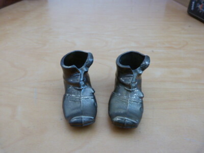 2 Sammlerstücke Vintage Peerage England Messing Stiefel mit einer Maus