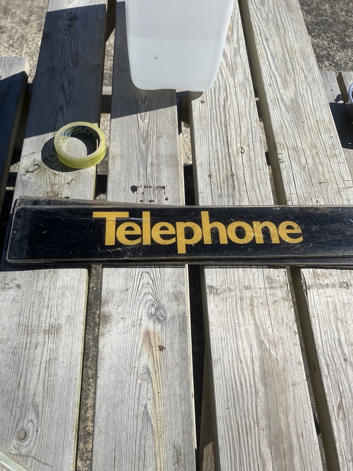 Original GPO Glass “TELEPHONE” sign from a Red Phone Box K6 BT Rare eBay