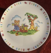 10  Plate Bear Bunny Duck Vintage Melamine