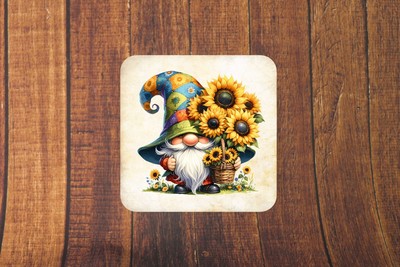 Gonk liebevolle Untersetzer - Korb mit Sonnenblumen - tolles Geschenkset 1, 2 oder 4