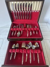 Set Of 59 American Stainless USA INTERNATIONAL INS88 Flatware Roses With Box