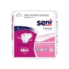 Seni Super Quatro Severe Absorbency Incontinence Brief, Regular PK/10 