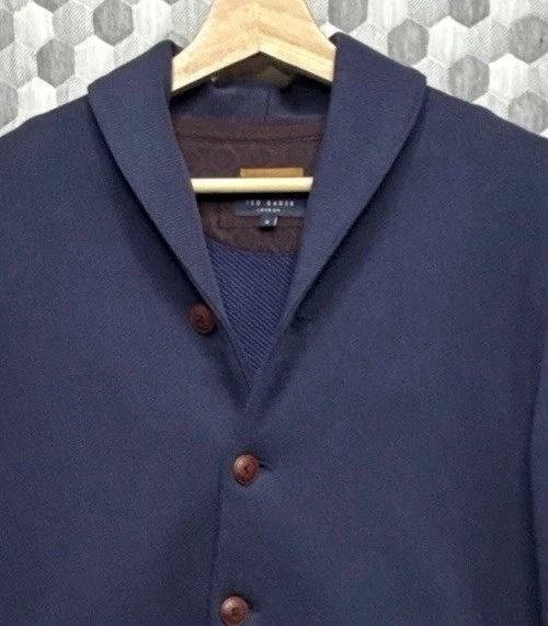 Cárdigan suéter Ted Baker London Shall para hombre 3 (mediano) en azul Foto 3 de 4