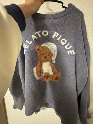 Gelato Pique Good Night Bear Navy Jacquard Pullover Sweater Neu Selten