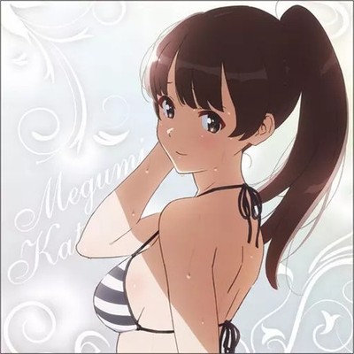 Cospa Megumi Kato Flat Ver Pillow Case Double Sided Printed Cushion Cover