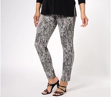Susan Graver Weekend Premium Stretch Ava Slim Ankle Pants-Snake-Tall 3X-A605786