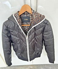 Maje Leopard‑Lined Puffer Jacket – Black