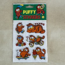 Vintage NOS MINT 1970s 1980s Unlicensed Garfield Puffy Stickers RARE 