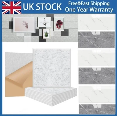 12x Self Adhesive Marble Effect Vinyl Tiles Flooring Kitchen Bathroom 30*60cm