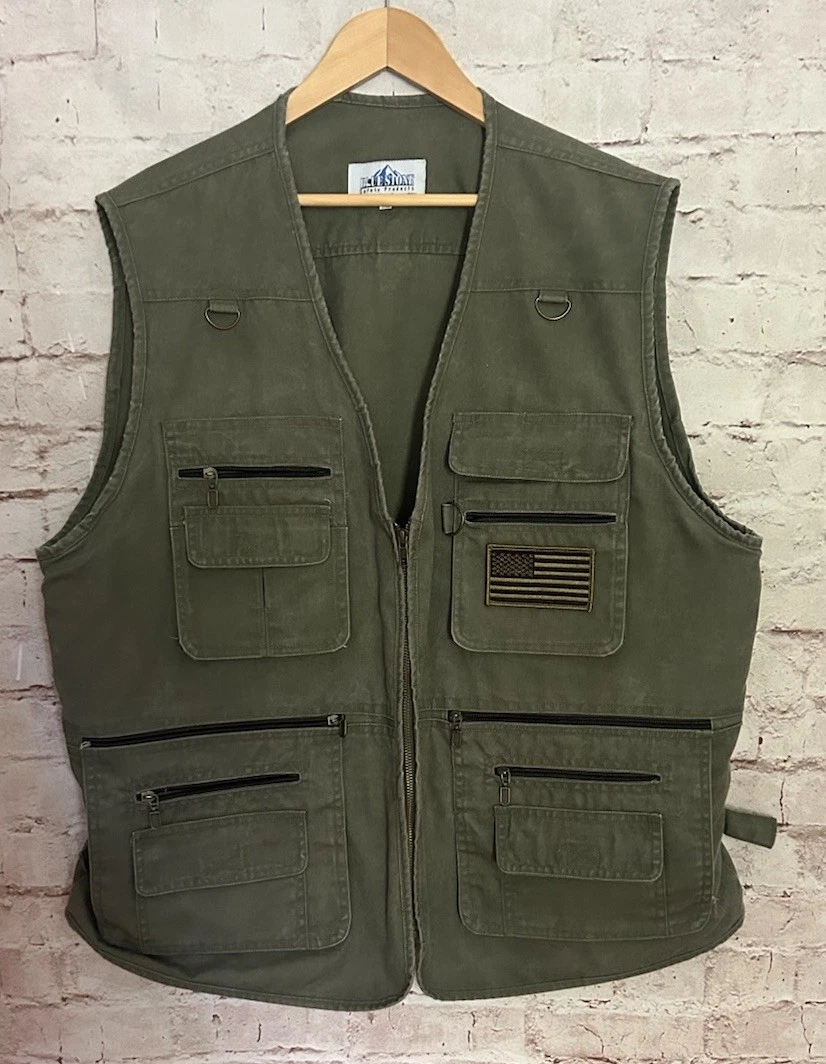 Blue Stone Safety Vest 2XL Green Canvas Hunting Outdoors