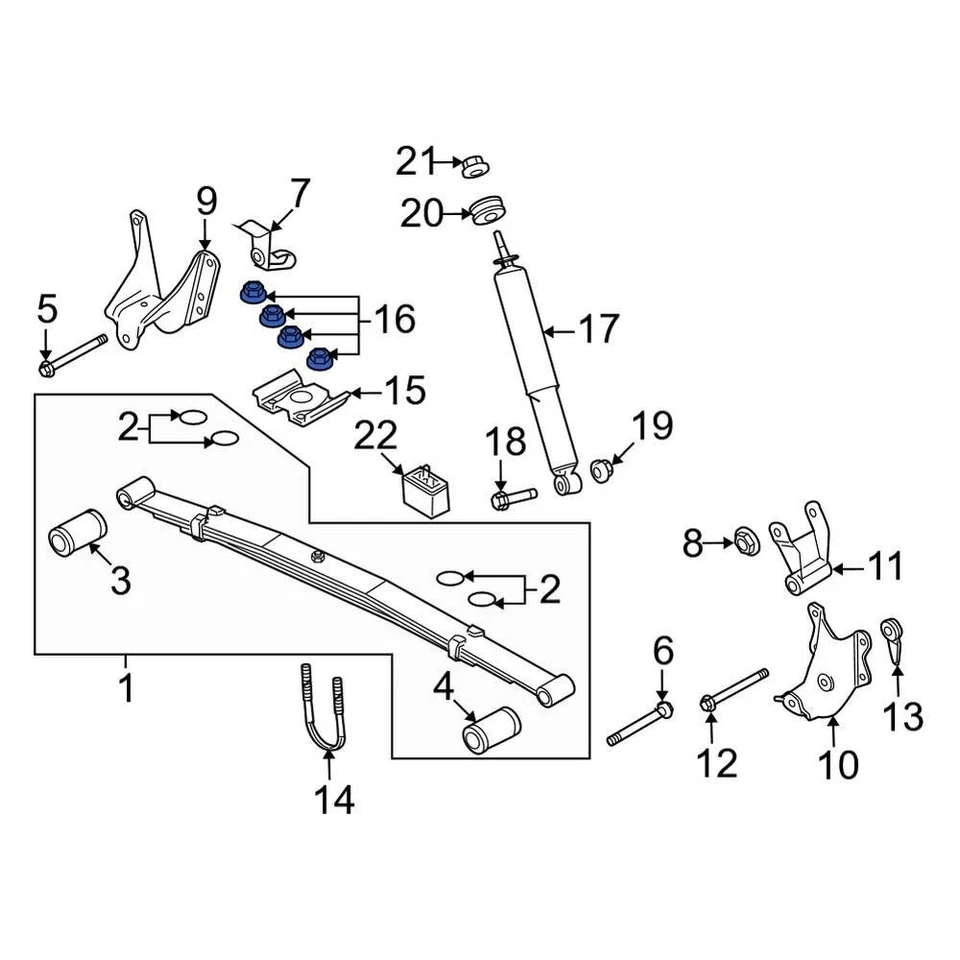 For Ford E-350 Super Duty 2008-2025 Ford W520116S441 Rear Leaf Spring Nut Foto 2 de 4