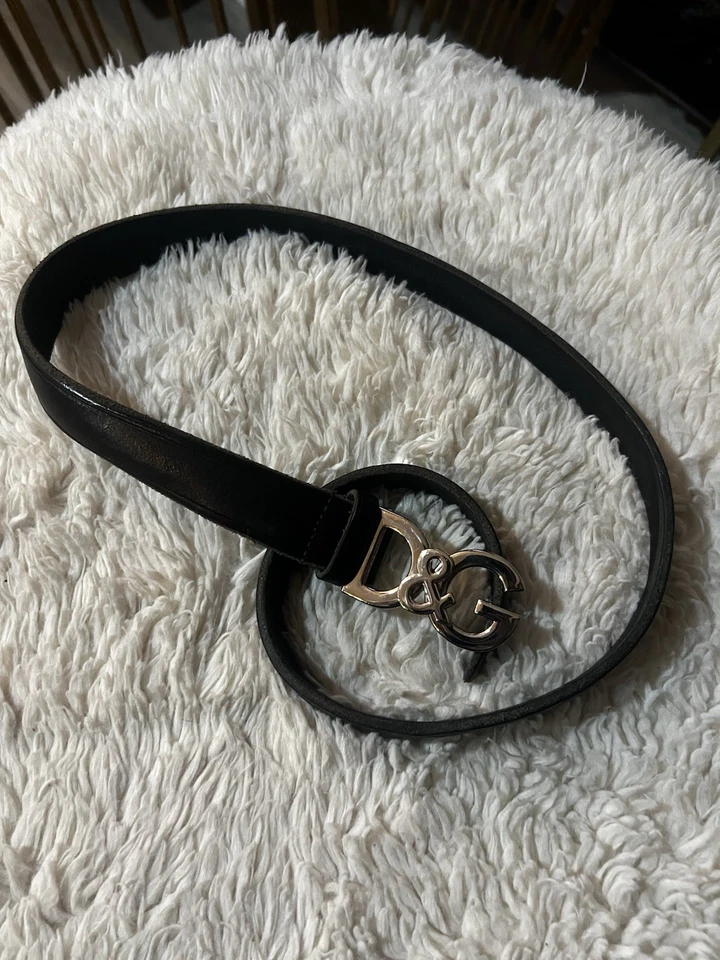 Женский черный кожаный ремень Dolce & Gabbana размер 80 см - Изображение 2 из 4