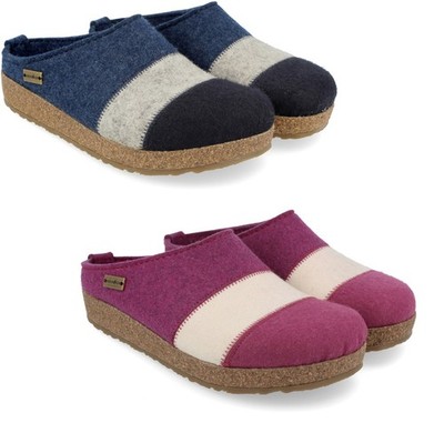 HAFLINGER LINES WOOL FELT SLIPPERS MEN WOMEN