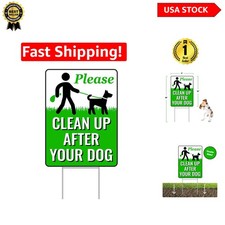 Weather-Resistant Dog Poop Sign   18x9 Inch Double-Sided for Effective Messaging