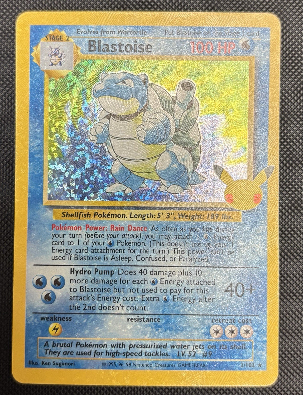 Blastoise Holo 2021 Celebrations Classic Collection 2/102 Pokémon Card