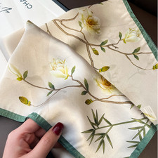 100 Silk Mulberry Scarf Shawl Bandana 53X53cm branch Print Neckerchief Wrap new