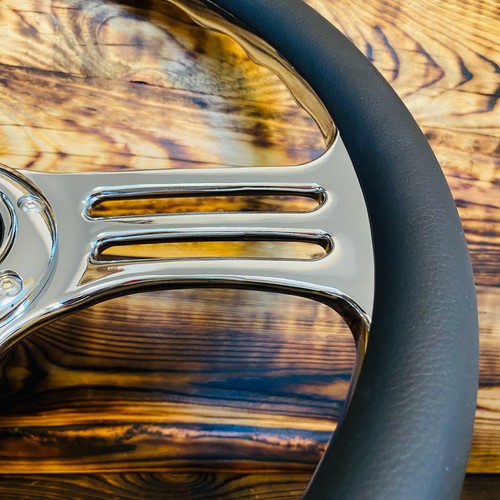 14" Leather Steering Wheel For Classic Ford Mustang GT 1967 1968 1969 Vintage - Bild 6 von 14