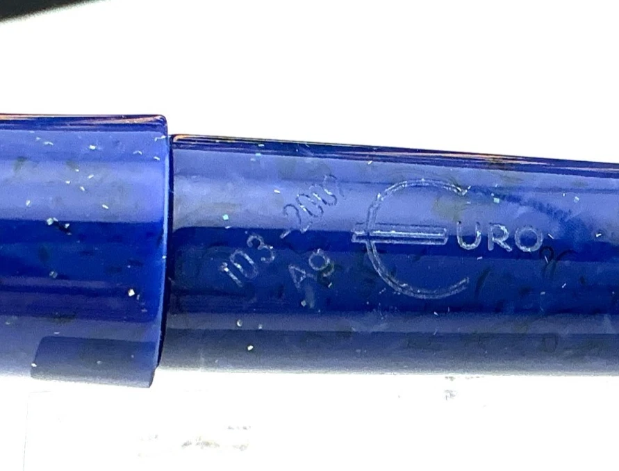 Pluma Estilográfica MARLEN EURO 2002 AZUL 18K Mediana Nueva en Caja Llena de Pistón NUEVA SIN CAJA Foto 3 de 4