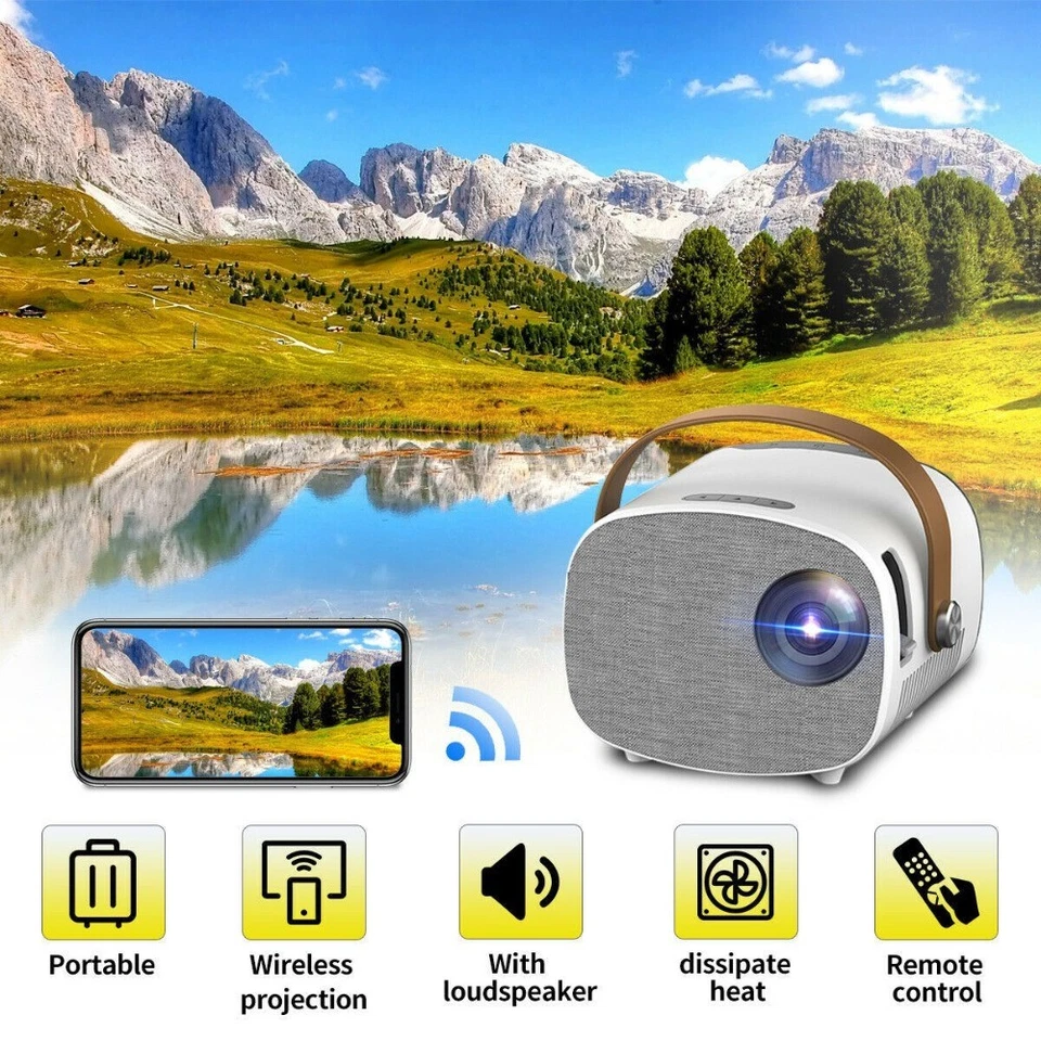  Mini Portable Projector 4K WiFi Portable Projector Full HD Supported for Home - Image 3 of 4