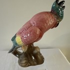 Vintage Cockatoo Royal Copley Signed Porcelain Pink W Green Head On Tree — photo 7