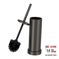 Brushed Nickel Toilet Brush and Holder Set, 304 Stainless Steel Toilet Pewter