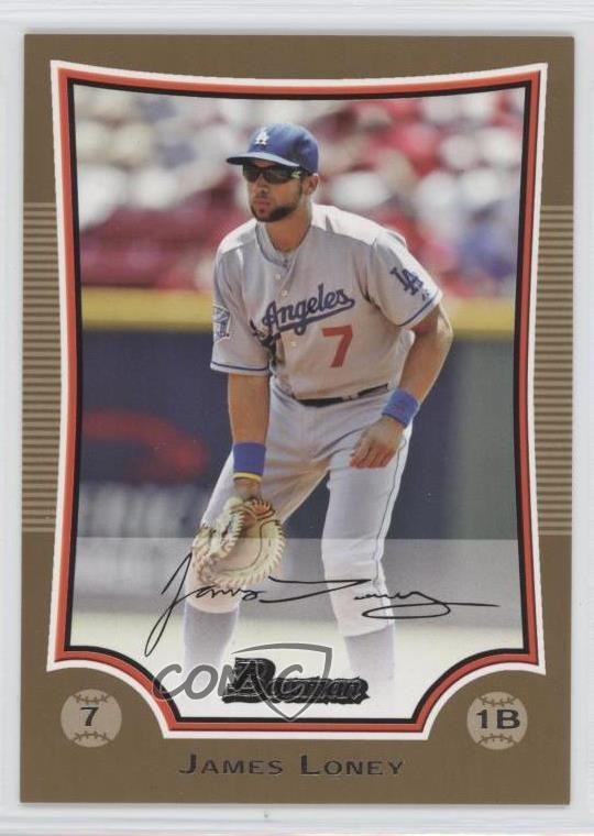 2009 Bowman Gold James Loney #161 0m0