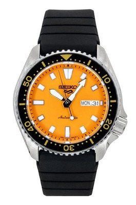 Seiko 5 Sport SKX Redux Silicone Strap Orange Zifferblatt SRPL89K1 Herrenuhr