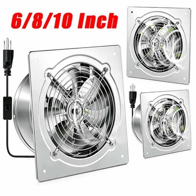 6/8/10'' Exhaust Fan Ventilation Extractor Fan 110V Wall-Mounted Blower Duct Fan