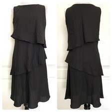 DANI MAX Midi Sheath Dress Black Sleeveless Classic Chic LBD Summer Short 6