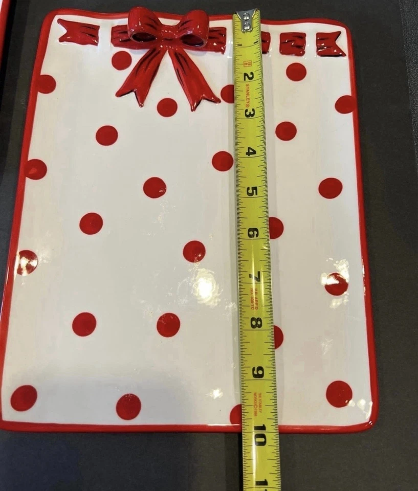 Juego de 3 placas de pajarita de lunares de alambre magenta y rojo Foto 3 de 4