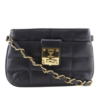 #ad MCM Mini ChainShoulder Shoulder Bag black leather Women $181.00